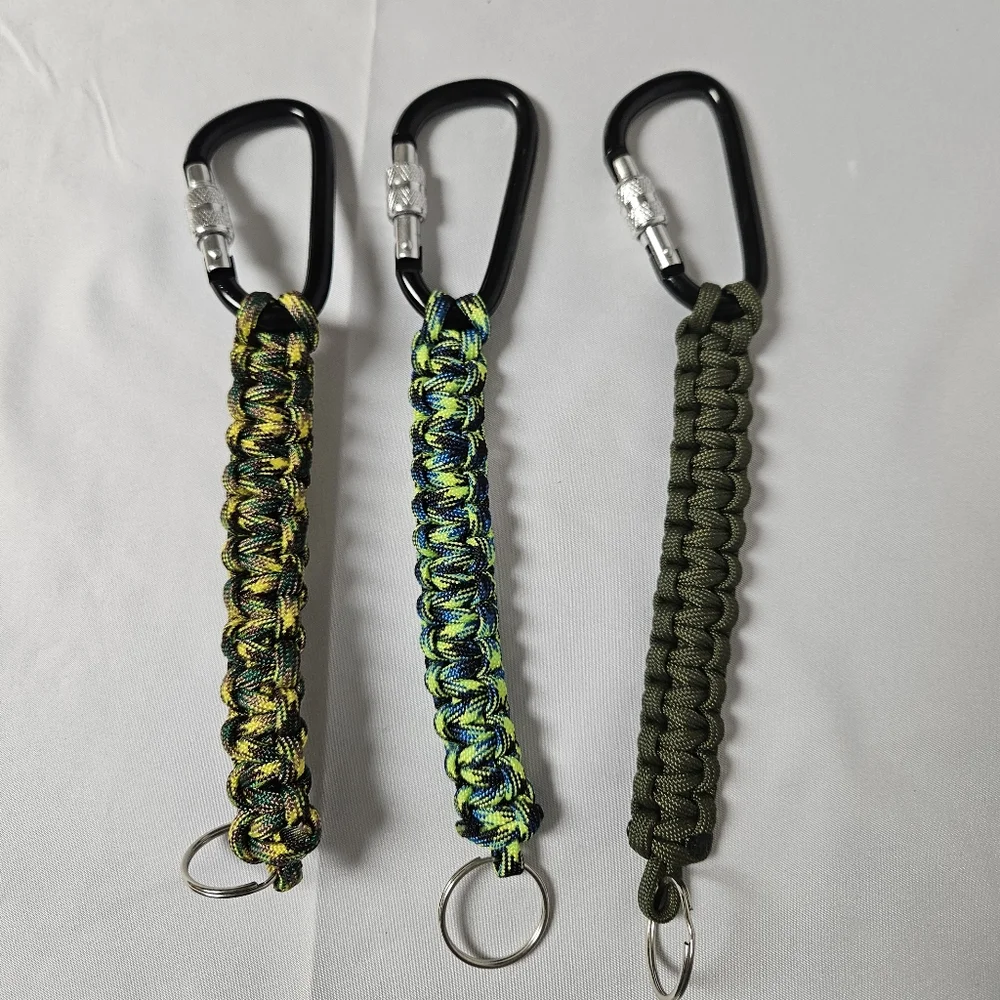 Paracord 550 Cord Keychain‎ Set with Carabiner